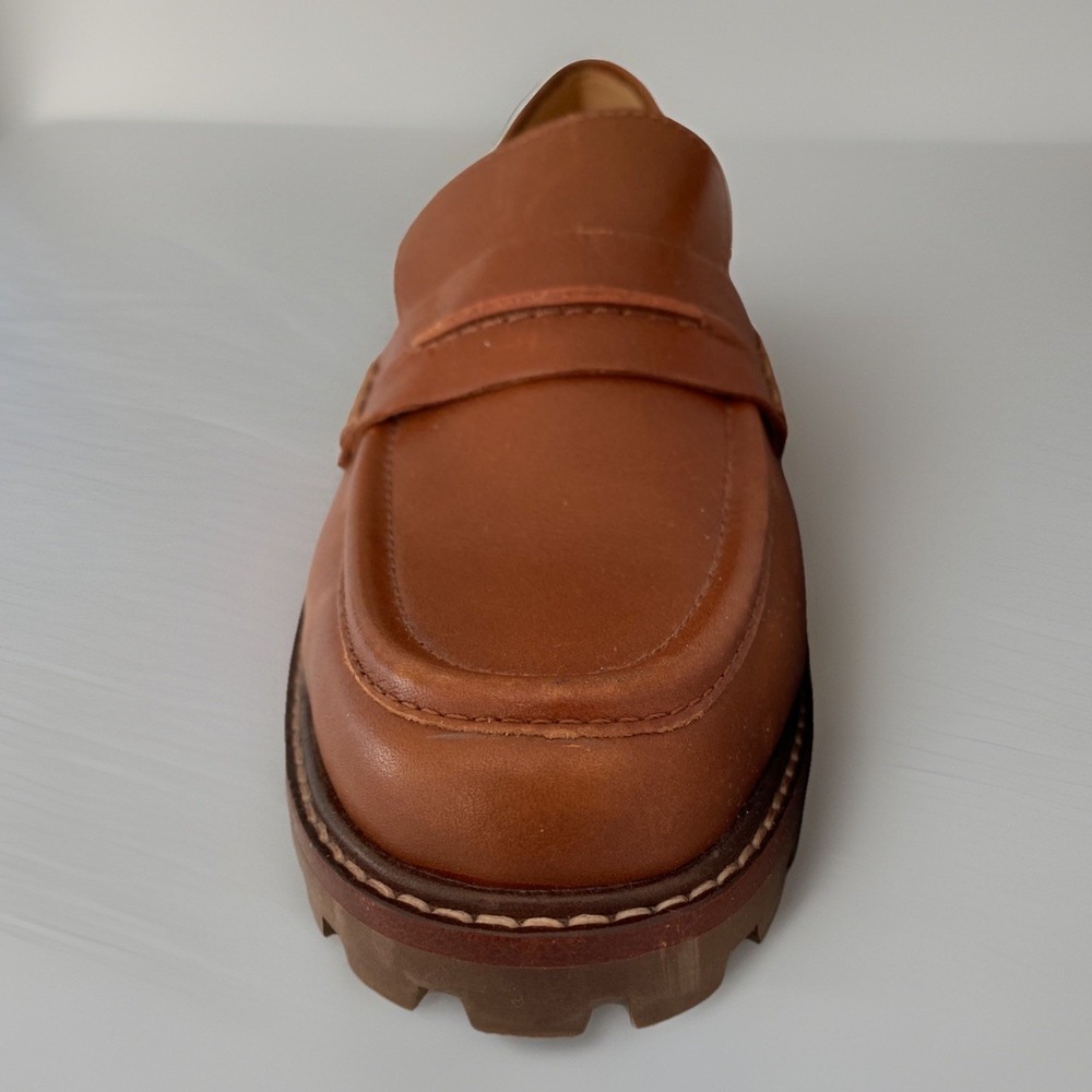 MADEWELL Corinne Lugsole Loafers English Saddle Brown Leather Chunky 90s EUC 7 - Picture 2 of 5